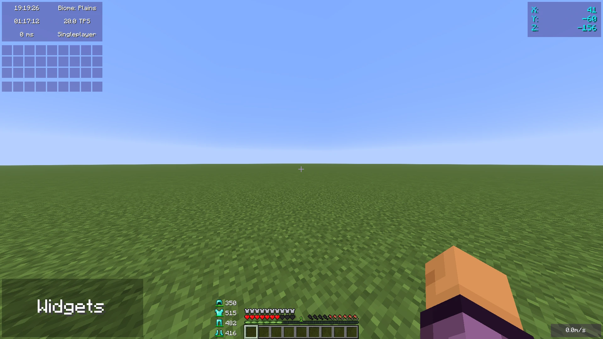 Screenshot of in-game HUD with many enabled widgets